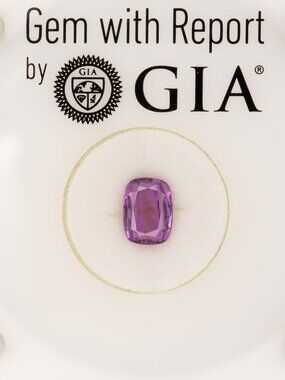 Luxury GIA Certified Natural Purple Sapphire Cushion Cut 1.88 Ct Loose Gemstone